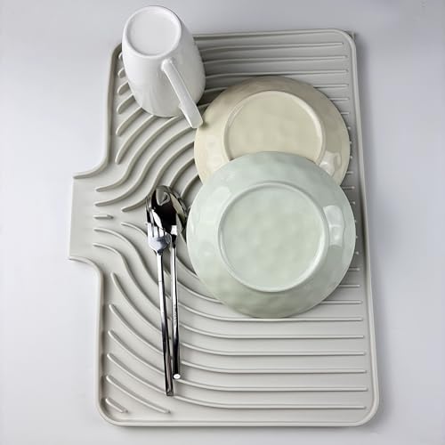 Dish Drying Mat for Kitchen Counter (18x11.8 / White)