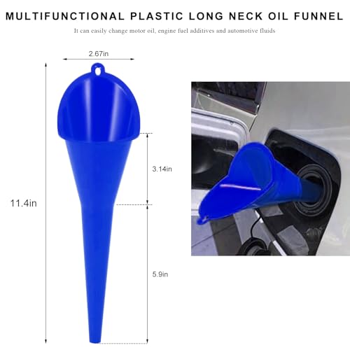 Oil Funnel Plastic Long Neck Multi (Blue-1PCS)