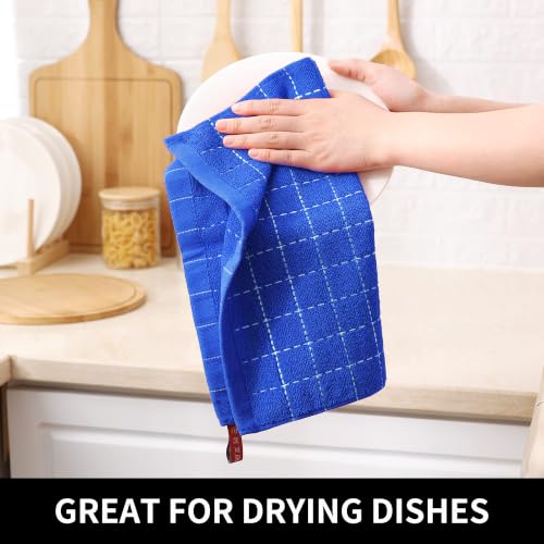 100% Cotton Terry Kitchen Dish Cloths (Blueberry / 12 X 12 - 8 Pack)