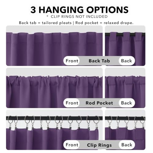Blackout Curtains for Bedroom (Purple Grape / 52"W x 84"L (Pack of 2))