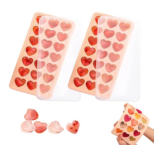 2 Pack Heart Shaped Ice Cube Trays (2 Pack Pink)