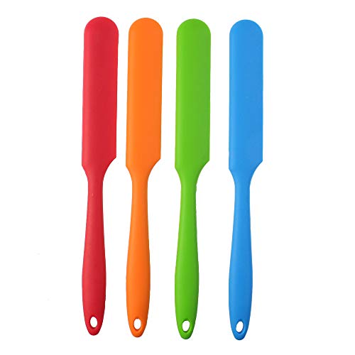 4pcs Silicone Spatula Set Heat Resistant Cake Cream Butter Spatulas Mixing Batter Scraper Non (Multicolor)