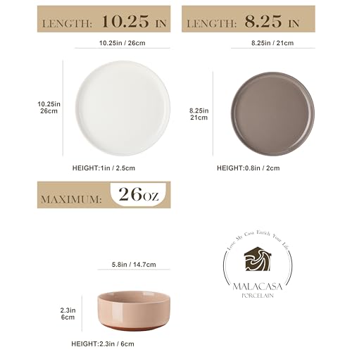 Plates and Bowls Sets (12 Pcs (Service for 4) / Multicolor)