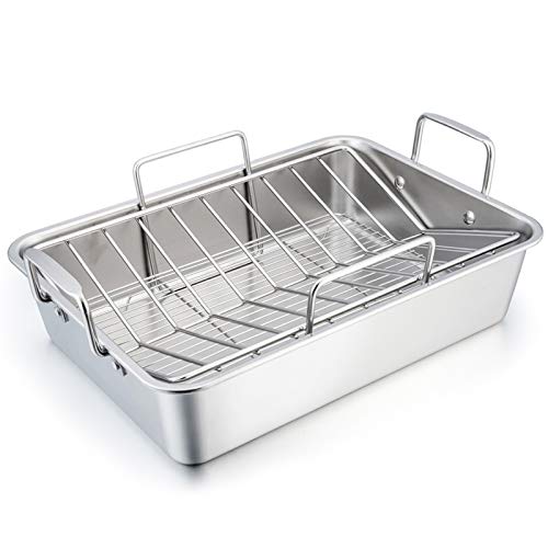 Stainless Steel Roasting Pan (Silver / Large)