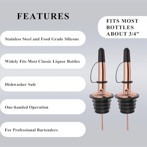 Jigger for Bartending (1 Jigger+ 2 Pourers with Caps / Rainbow)