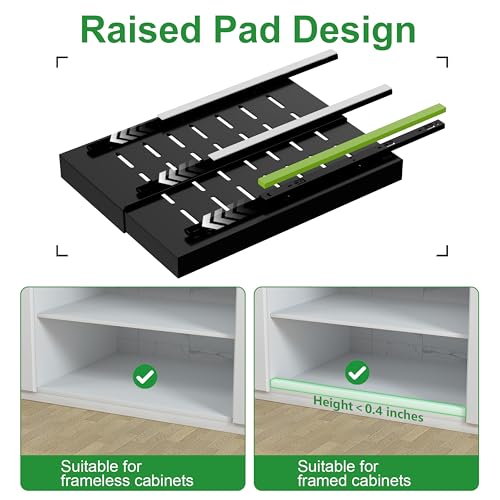 4 Pack Expandable Pull Out Cabinet Organizer (21"D X 9-14"W (4 Pack) / Black)