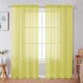 Lemon Sheer Curtains 72 Inches Long 2 Panels for Living Room (Lemon / 42"W x 72"L (Pack of 2))