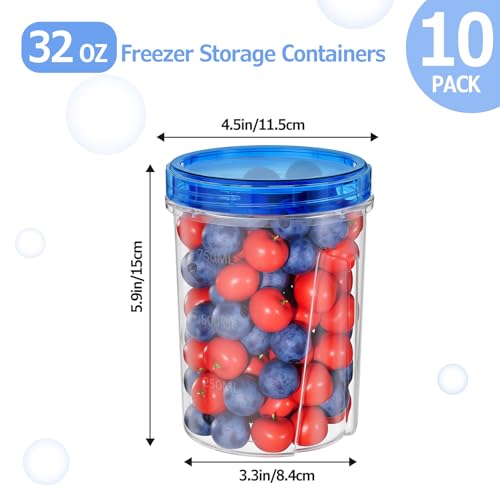 10 Pack 32 OZ Freezer Storage Containers (10P-32 OZ)