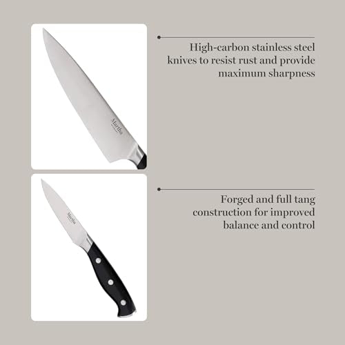Greeley Forged High Carbon Stainless Steel 14 Piece Knife Block Set (Black)