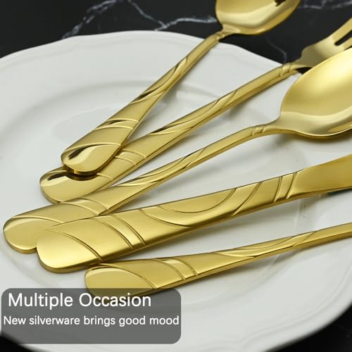 40 Piece Gold Silverware Set for 8 (Gold / 40 Pieces)