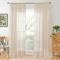 Linen Curtains 84 Inch Length for Living Room Windows (Natural / 38"W x 84"L (Pack of 2))