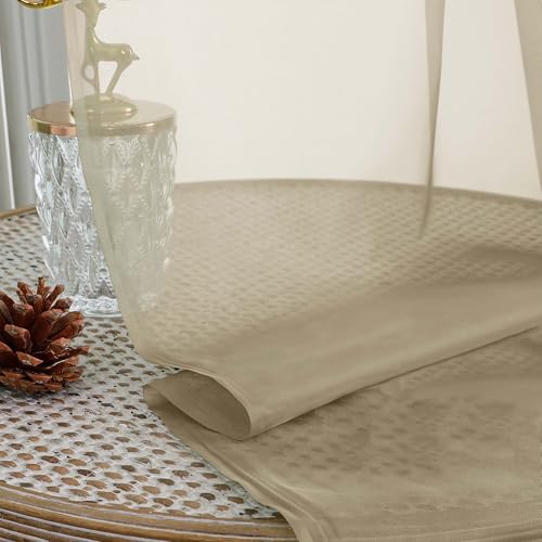 Taupe Sheer Curtains 96 Inches Long 2 Panels (Taupe / 59"W x 96"L (Pack of 2))