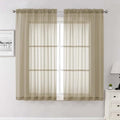 Taupe Sheer Curtains 63 Inch Length 2 Pcs (Taupe / 59"W x 63"L (Pack of 2))