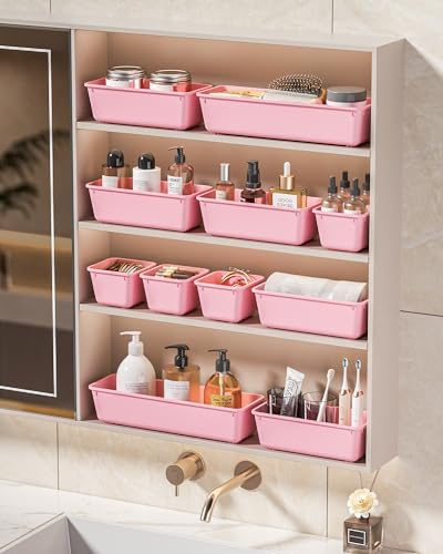 25 PCS Plastic Drawer Organizers Set (Pink)