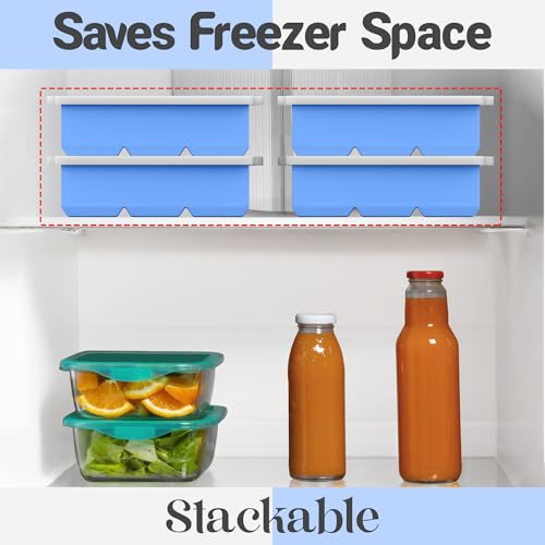 Large Silicone Ice Cube Tray (Blue / 3-Pack)