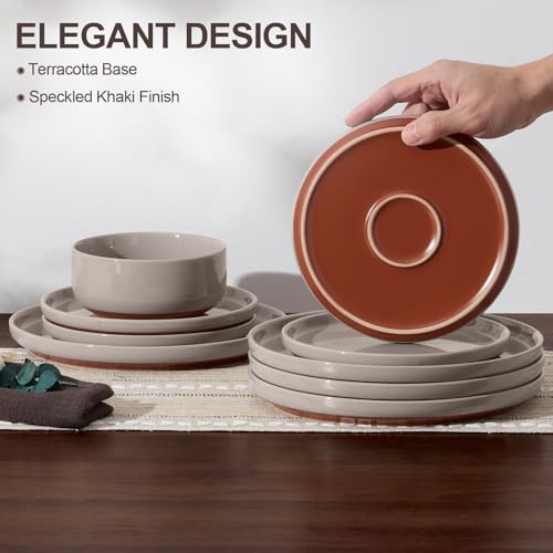 Plates and Bowls Sets (Warm Taupe / Service for 4)
