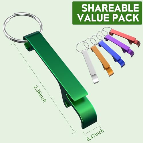 6 Pack Aluminum Alloy Bottle Opener Keychain