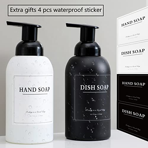 2 Pack Foaming Soap Dispenser (Black and White)