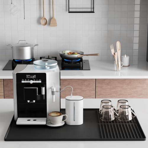 Silicone Coffee Mat with Raised Edges (Black / 15.7" x 23.6")