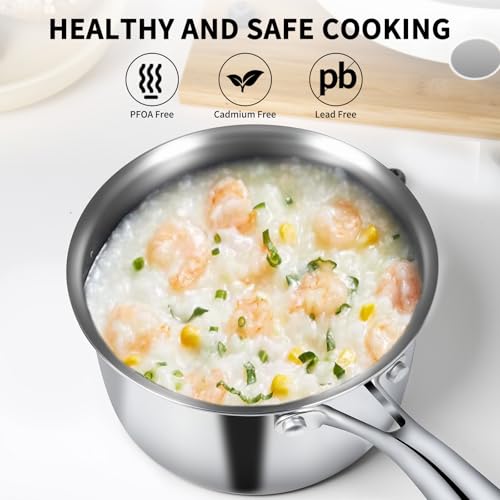 3 Ply Stainless Steel Saucepan with Lid (3 Quarts)