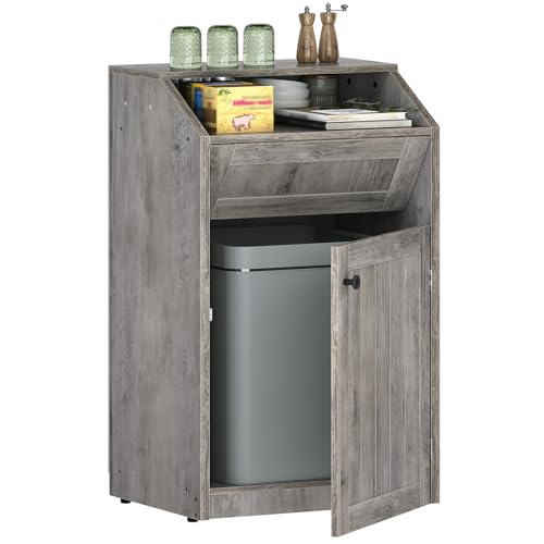 Trash Cabinet (Greige / 1 x 10 Gallon)