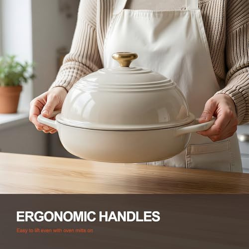 Enameled Cast Iron Dutch Oven (Cream White / 6 Quart)