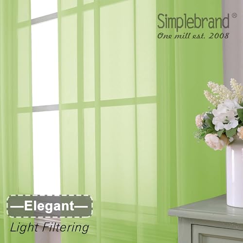 Lime Sheer Curtains 84 Inches Long (Lime / 42"W x 84"L (Pack of 2))