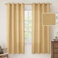 72 inch Long Linen Curtains for Bedroom 2 Panels (52"W x 72"L (Pack of 2) / Silver Grommet-caramel Brown)