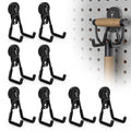 8 Pack Large Magnetic Hooks Heavy Duty Extra Strong Magnetic Garage Hooks Big NdFeB Industrial Magnet Hooks Magnetic Utility Storage Holder Organization with Anti (1.6" Magnet-8 Pack-Black)