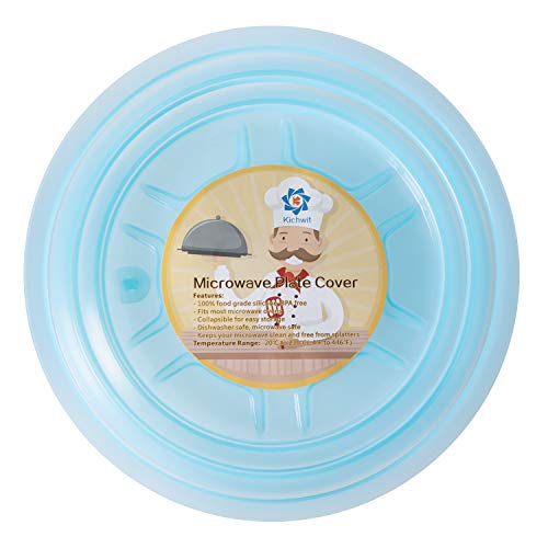 Collapsible Silicone Microwave Plate Cover Splatter Guard (11" / Blue)