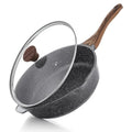 Nonstick Deep Frying Pan Skillet (Gray / 12-inch/5QT)