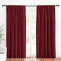 Large Blackout Curtains for Bedroom Living Room 84 inches Long (Burgundy Red / 70"W x 84"L (Pack of 2))