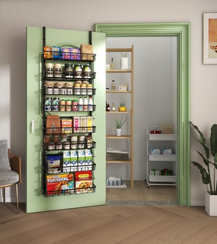 Over The Door Pantry Organizer (Black / 8-Tier)