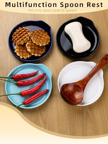 5 Inch Ceramic Spoon Rest for Kitchen Stove Top (Turquoise)