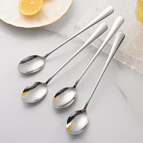 7.5 Inches Stainless Steel Iced Tea Spoons (Silver / 7.5 Inch)