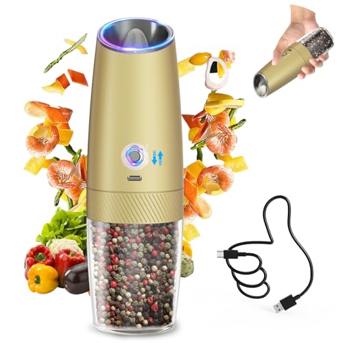 2 Speed Gravity Electric Pepper Grinder (2 Speed-Gold)