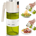 Olive Oil Sprayer & Dispenser Bottle for Cooking 17oz Dark Glass Oil Mister (Green Bottle-White Gap)