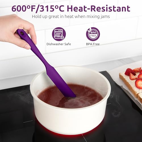 Skinny Silicone Jar Spatula Scraper (Purple / 9.72 in)