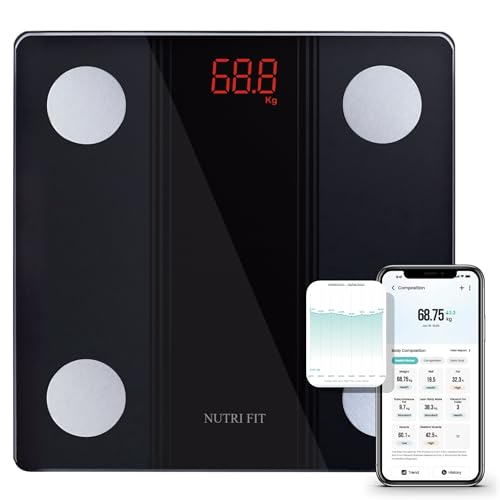 Bathroom Scale Smart Digital Bluetooth Scales for Body Weight (Black)