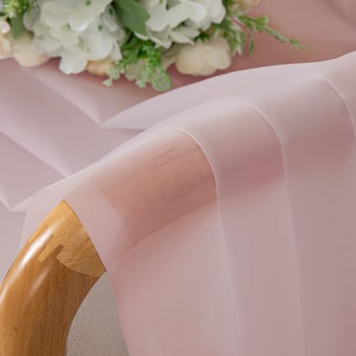 Sheer Valances for Windows 2 Pack (Blush Pink / 42"W x 18"L (Pack of 2))
