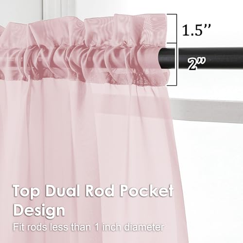 Blush Pink Sheer Curtains 108 Inches Long 2 Panels (Blush / 42"W x 108"L (Pack of 2))