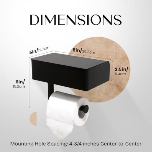 Day Moon™ Toilet Paper Holder with Shelf & Storage (Matte Black)