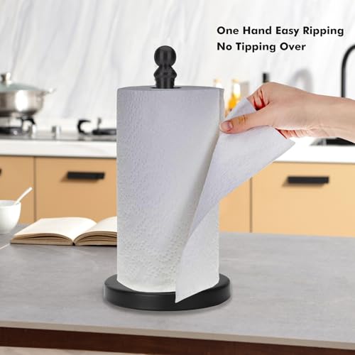 Black Paper Towel Holder Countertop (Black)