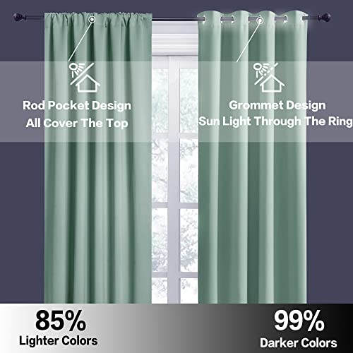 Blackout Curtains for Bedroom Living Room Nursery 72 inches Long (Aqua / 42"W x 72"L (Pack of 2))