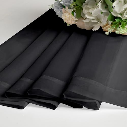 Black Sheer Curtains 96" Long for Living Room Windows (40"W x 96"L (Pack of 2) / Black)