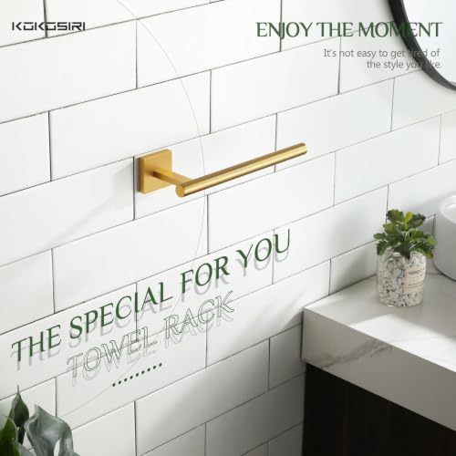 Bathroom Towel Bar Gold Hand Towel Holders Wall Mount Toilet Kitchen Cabinet Paper Holder Stainless Steel Bath Accessories (Gold / 1 Pack)