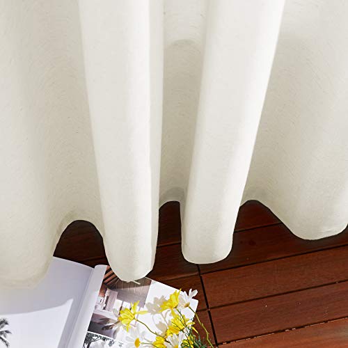 Semi Sheer Curtains 84 inch Length 2 Panels (52"W x 84"L (Pack of 2) / Vanilla)