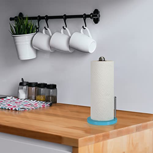 Paper Towel Holder Countertop with Weighted Base (Turquoise)