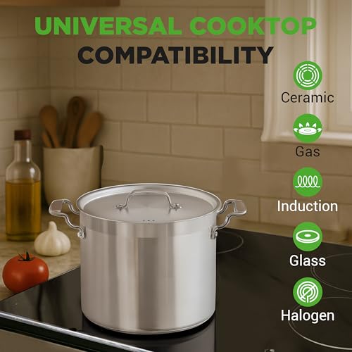 12 Quart Stainless Steel Stockpot with Stainless Steel Lid (12 Quarts)