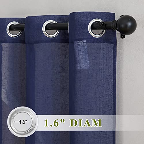 Living Room Curtains 63 inch Length (36"W x 63"L (Pack of 2) / Dark Blue)